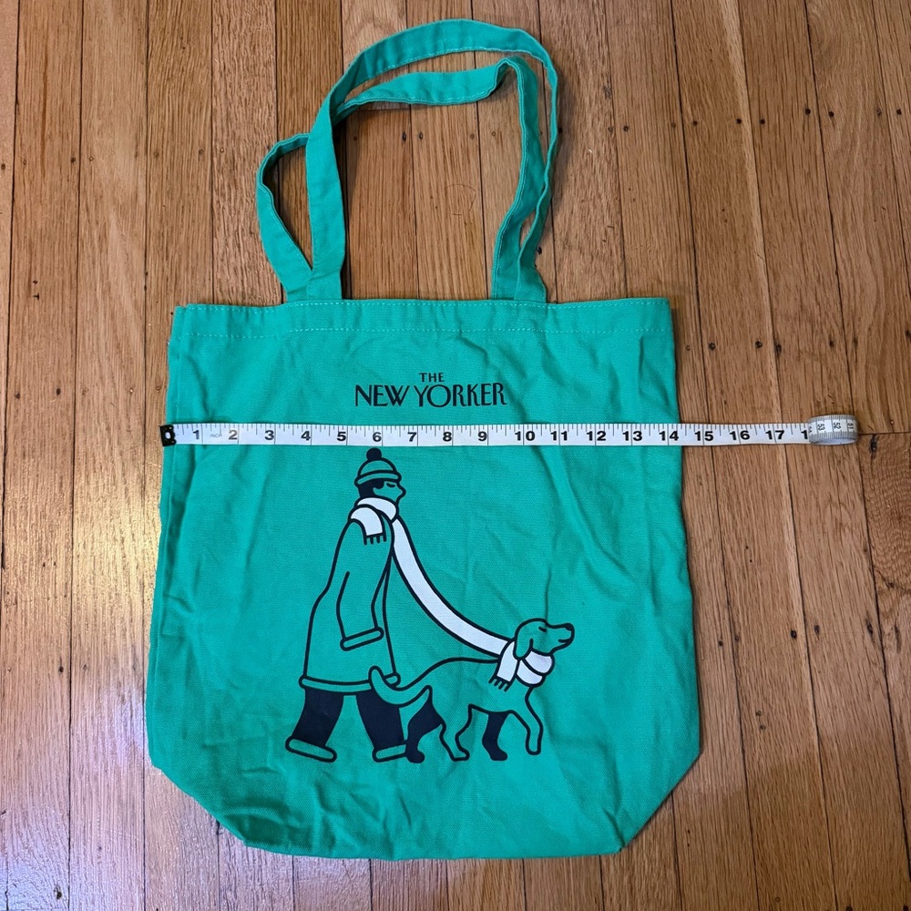 RARE The New Yorker Limited Edition Tote Bag Laura Dirzyte Green Dog Walk - Picture 5 of 7